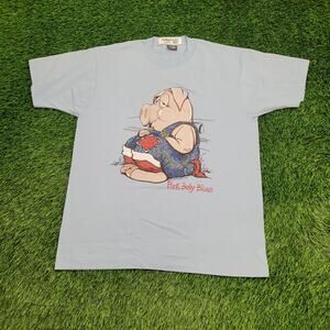 Vintage 1987 Funny Pig Shirt Large 22x28 Pork-Belly-Blues USA